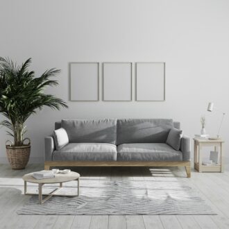 Modern Caramel Fabric Sofa